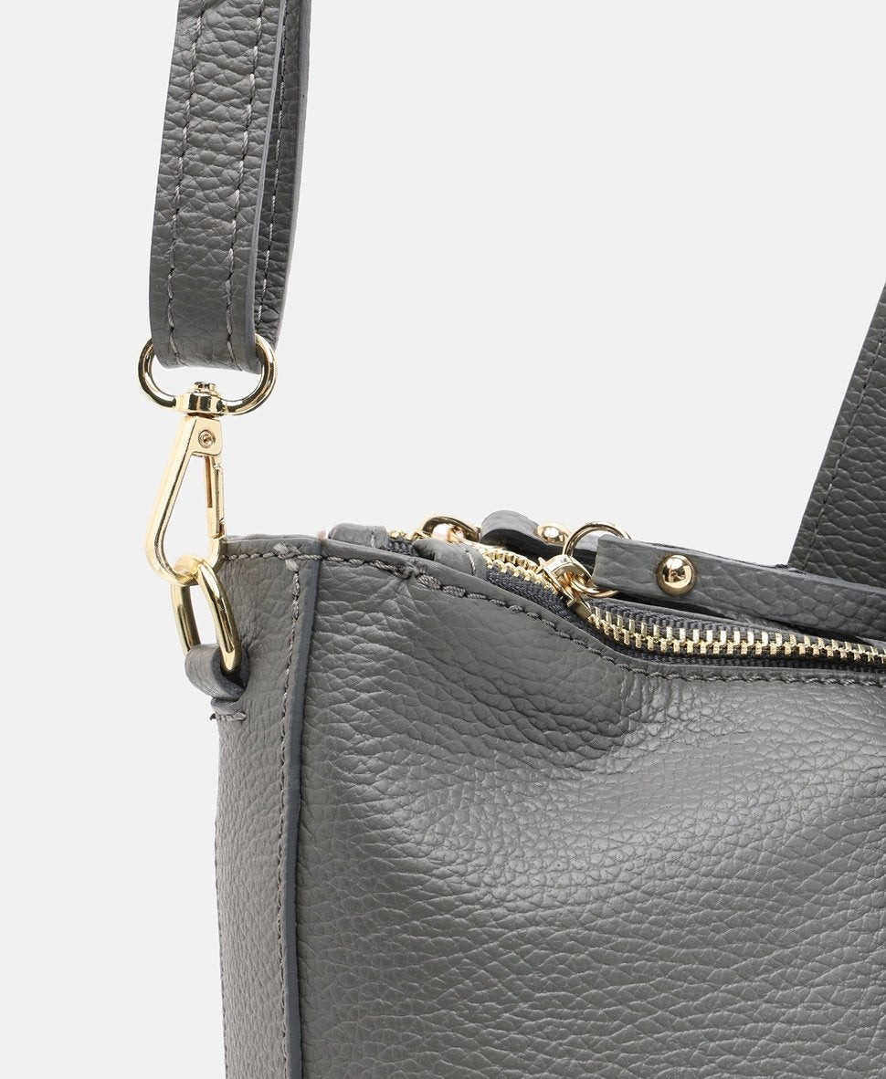 Santini Firenze kožená kabelka shopper Šedá 2