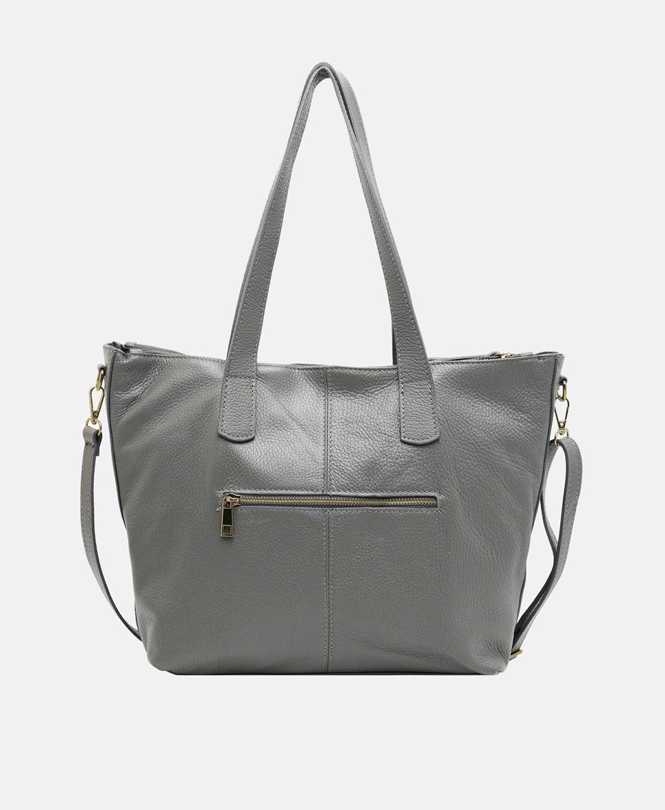 Santini Firenze kožená kabelka shopper Šedá 4