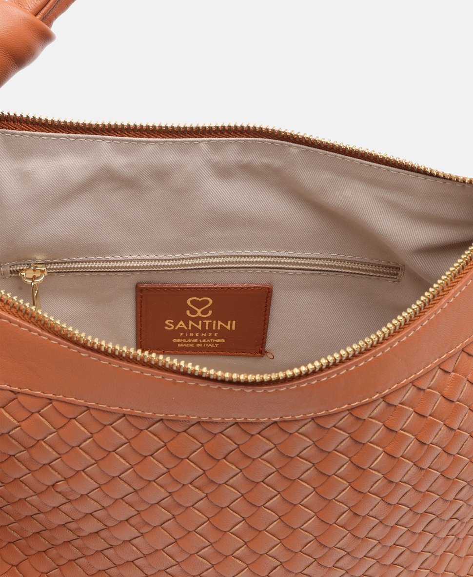 Santini Firenze Kožená kabelka přes rameno Camel 3