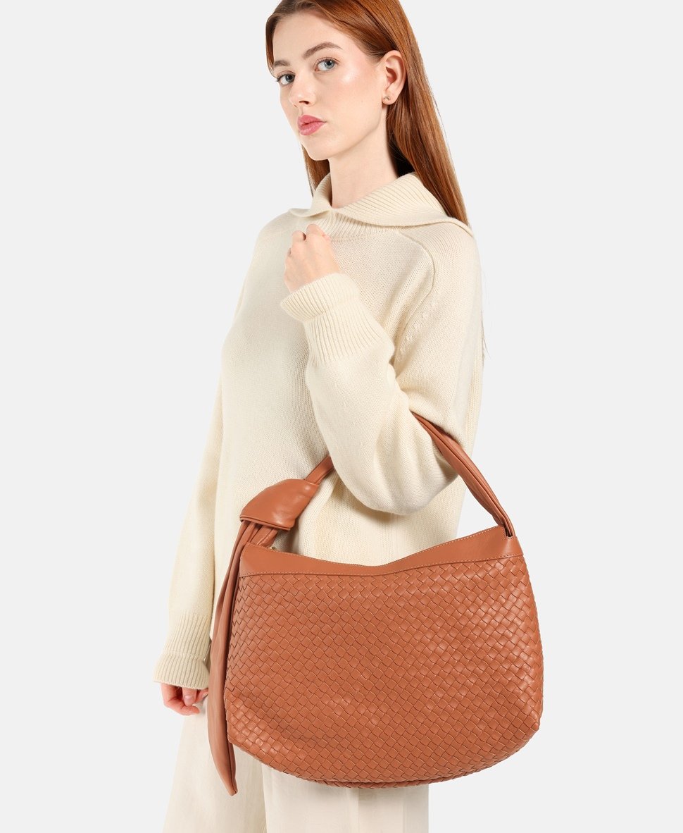 Santini Firenze Kožená kabelka přes rameno Camel 5