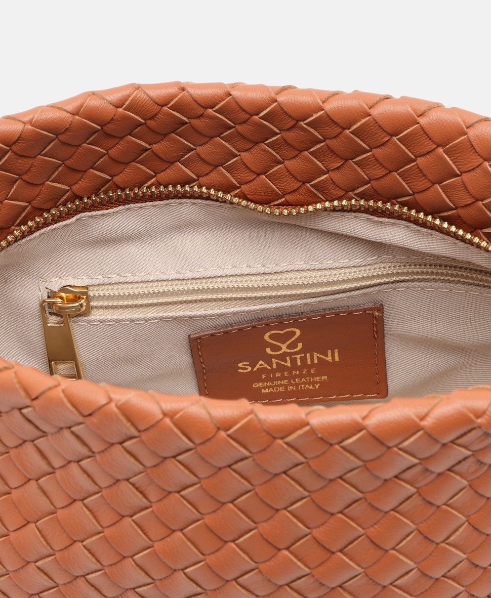 Santini Firenze Kožená kabelka přes rameno Camel 3