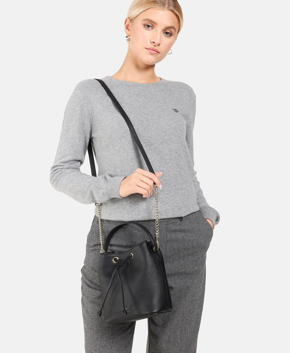 DKNY kožená hobo kabelka Černá 5