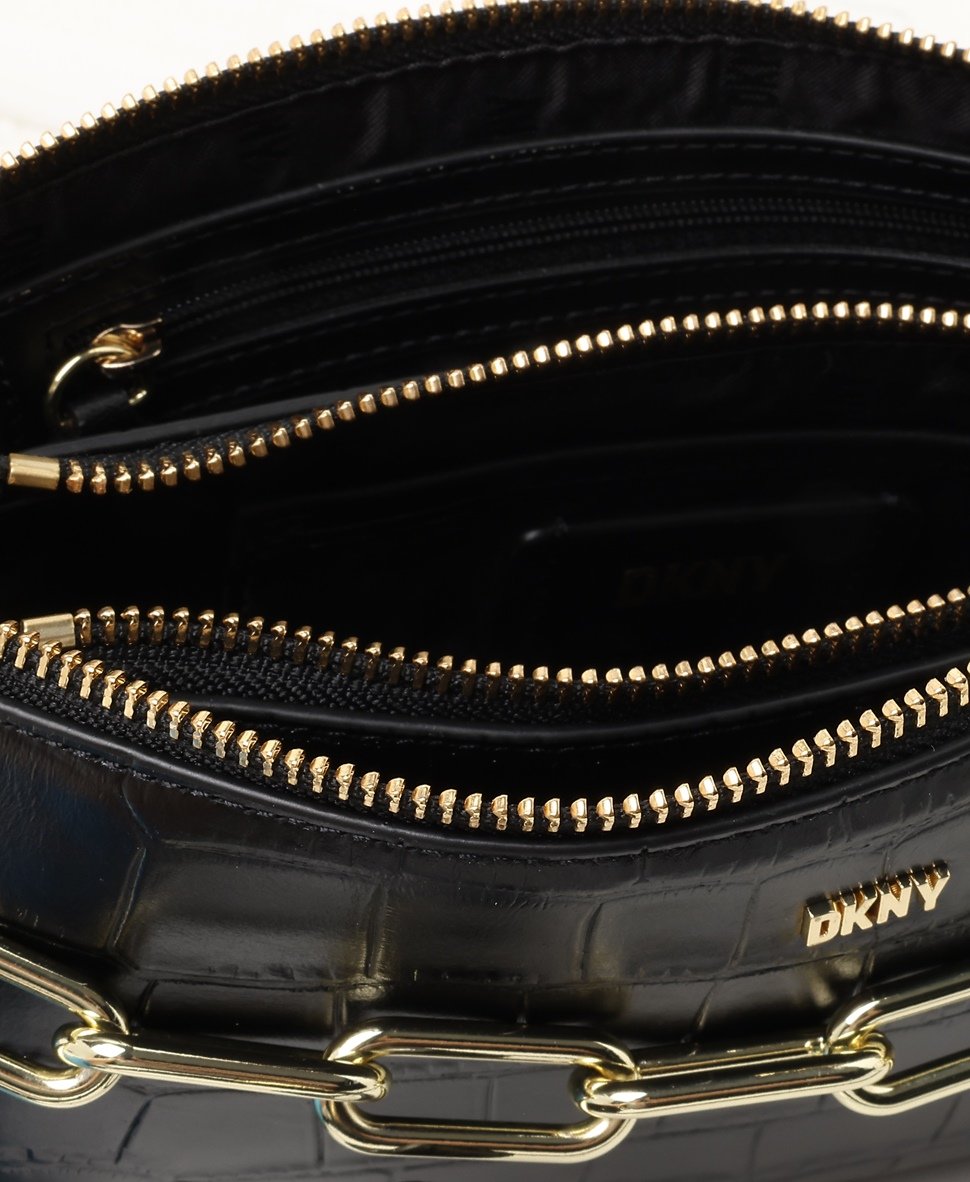 DKNY Kožená messenger taška Černá 3