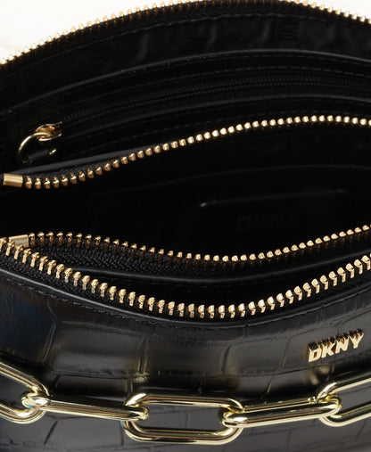 DKNY Kožená messenger taška Černá 3