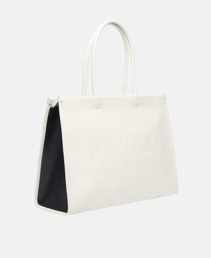 Furla kožená kabelka tote Bílá vlna 1