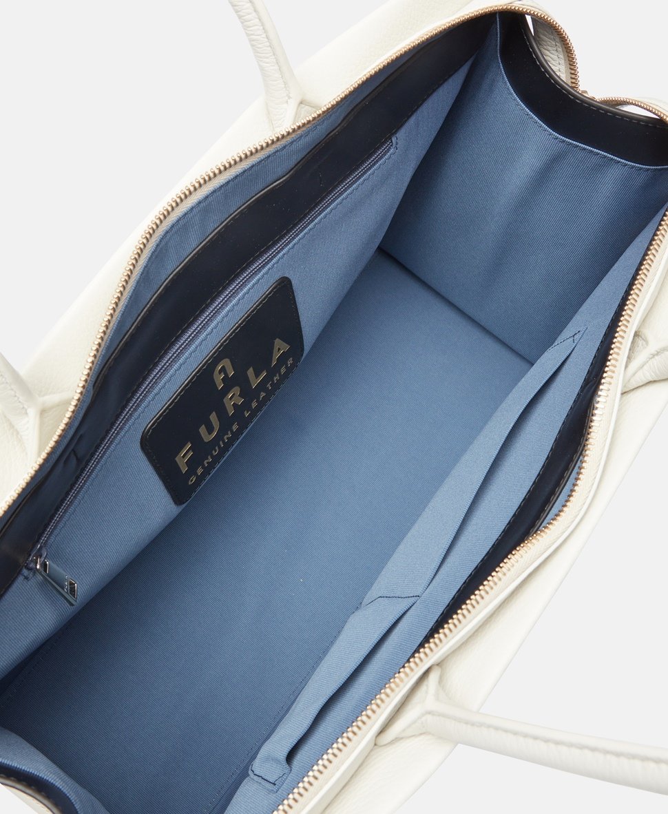 Furla kožená kabelka tote Bílá vlna 3