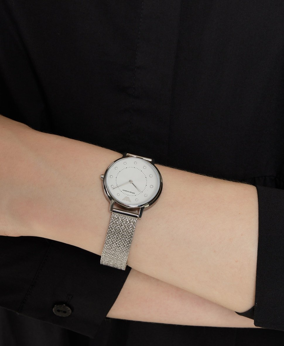 Emporio Armani hodinky Stříbrná 5