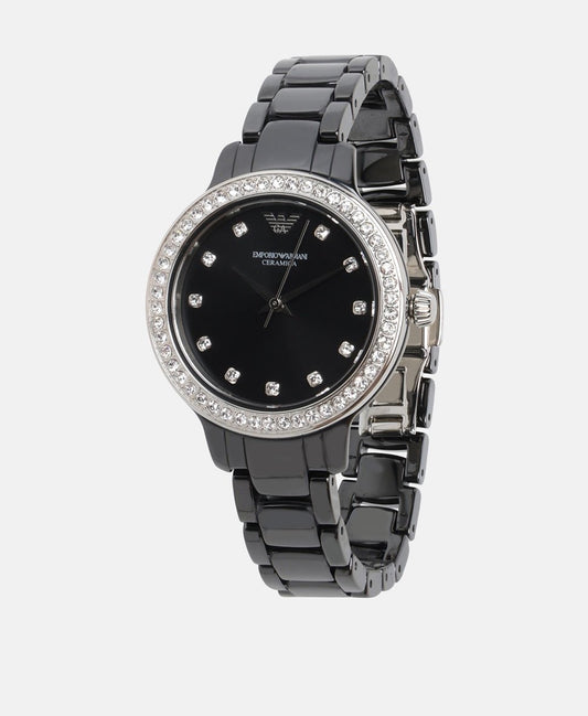Emporio Armani hodinky Černá 1