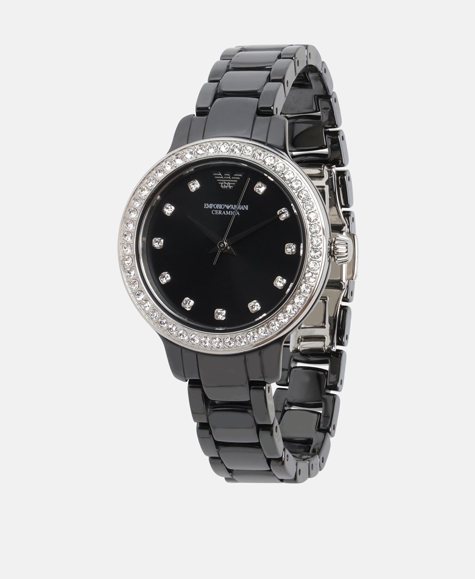 Emporio Armani hodinky Černá 1