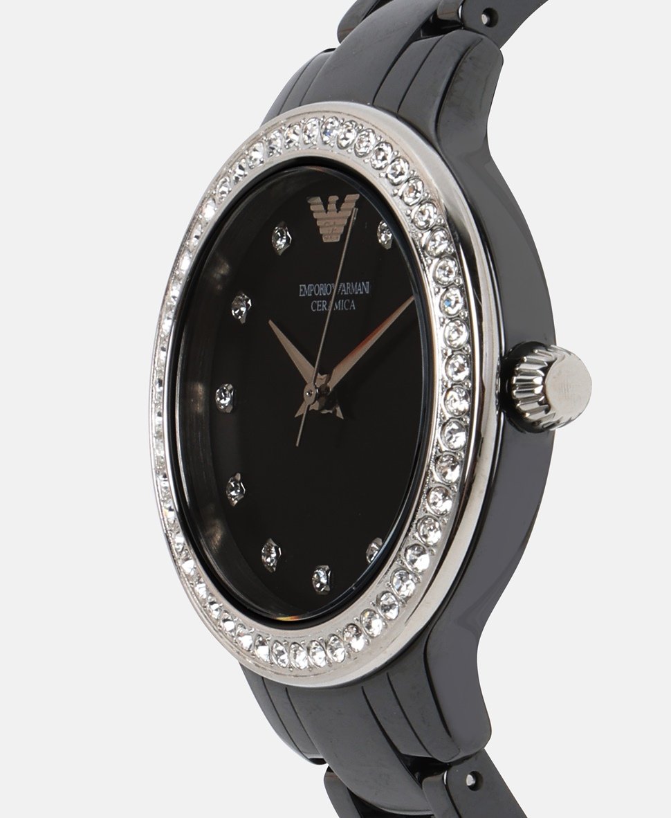 Emporio Armani hodinky Černá 2