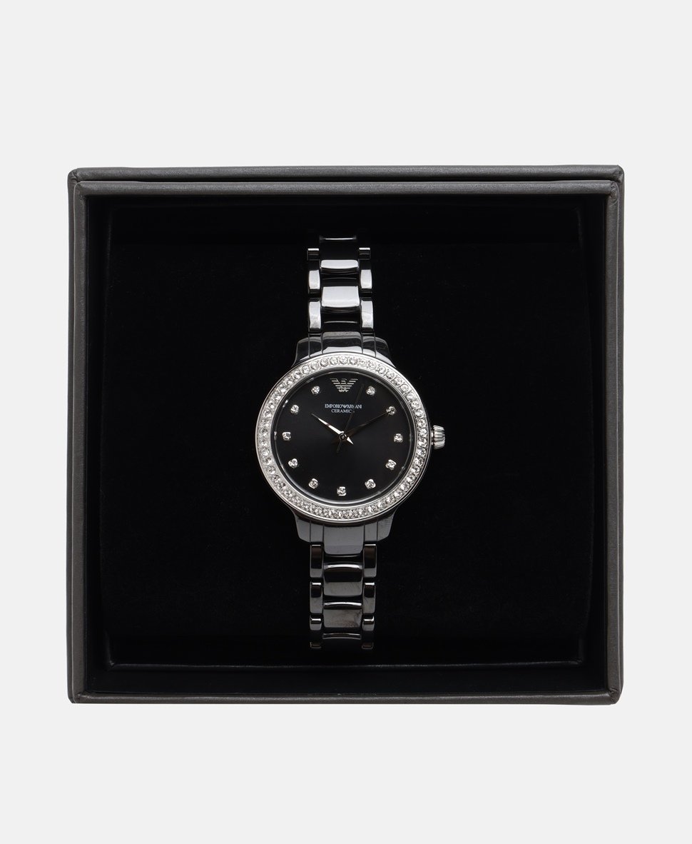 Emporio Armani hodinky Černá 4