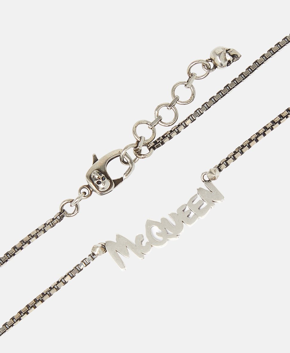 Alexander McQueen řetízek s přívěskem Šedá 2
