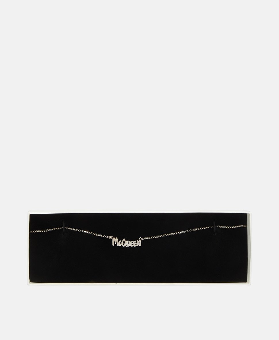Alexander McQueen řetízek s přívěskem Šedá 3