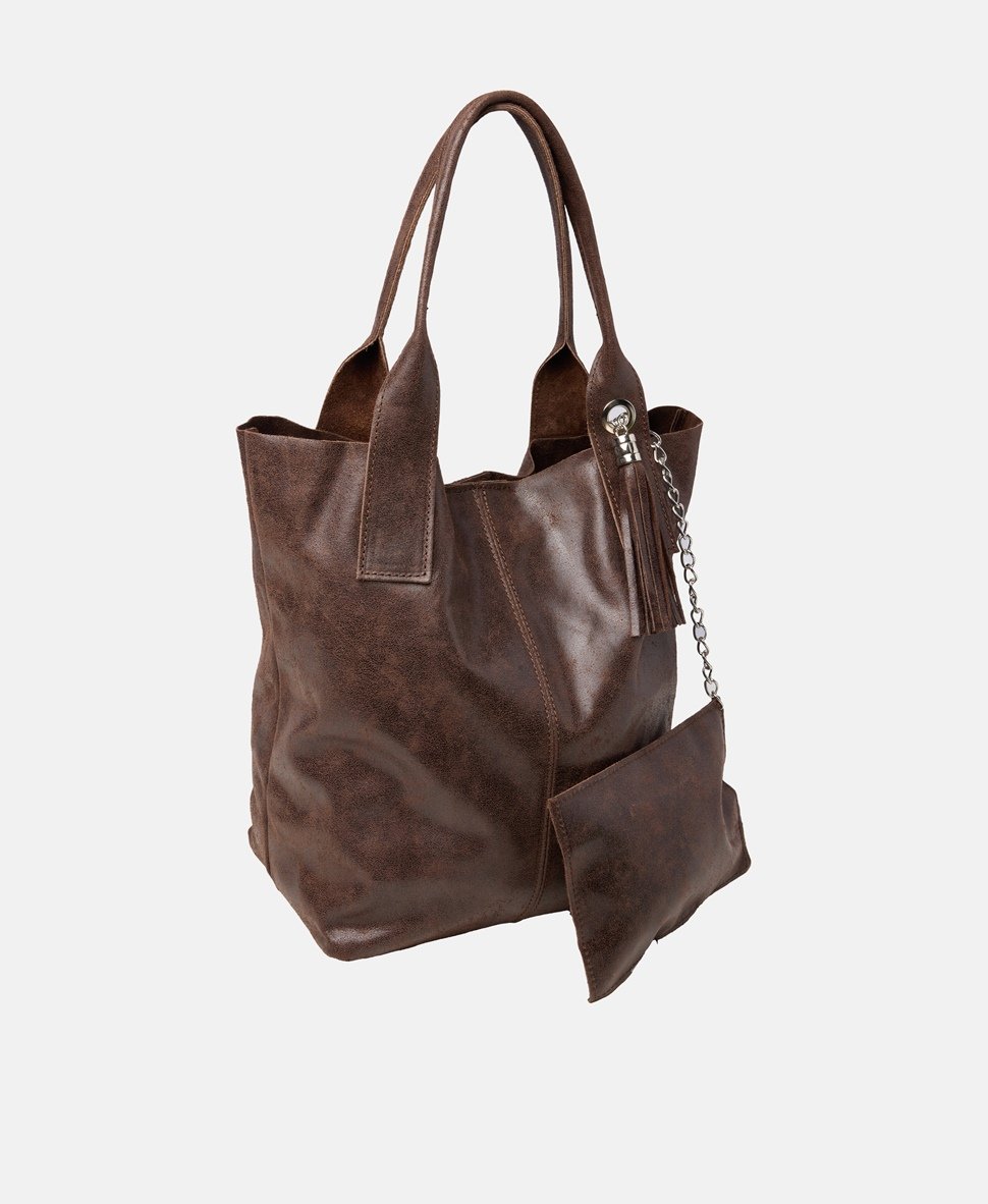 Santini Firenze kabelka shopper Tmavě hnědá 2