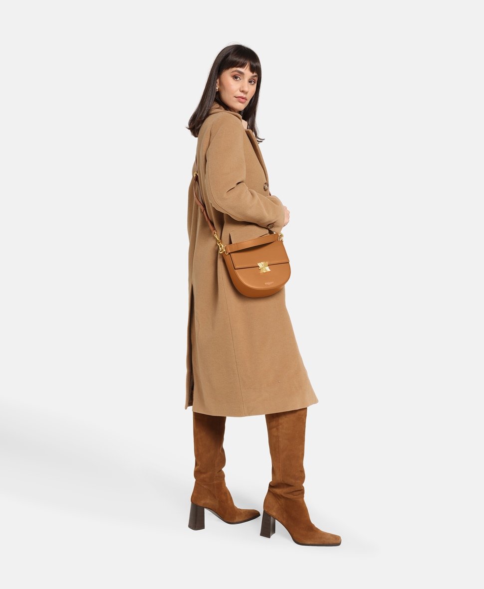 Kassandre kožená kabelka Camel 5