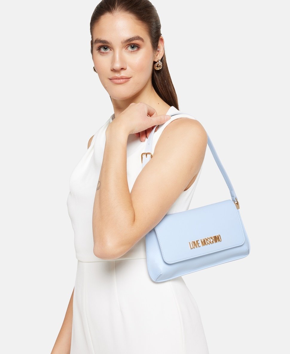 Love Moschino kabelka přes rameno Světle modrá 5