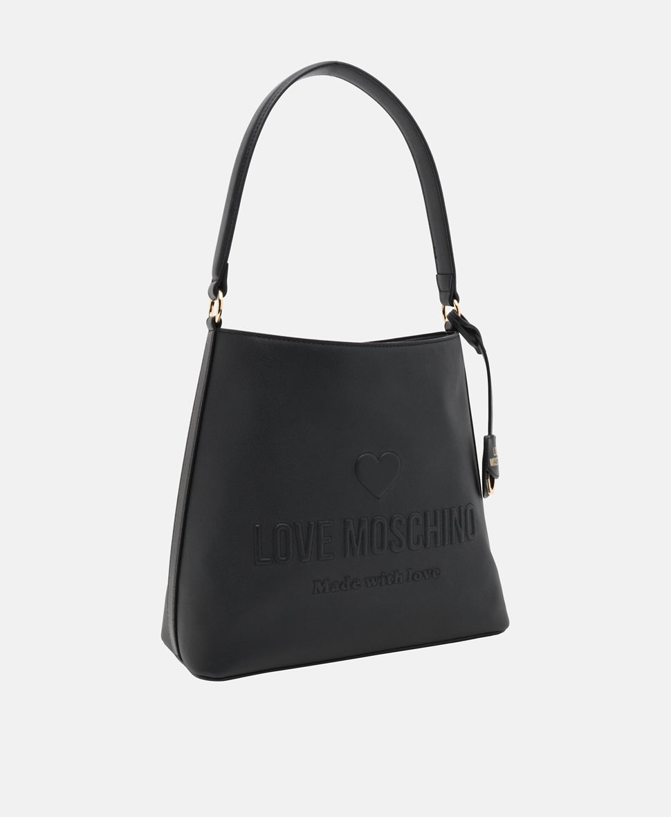 Love Moschino kožená kabelka tote Černá 1