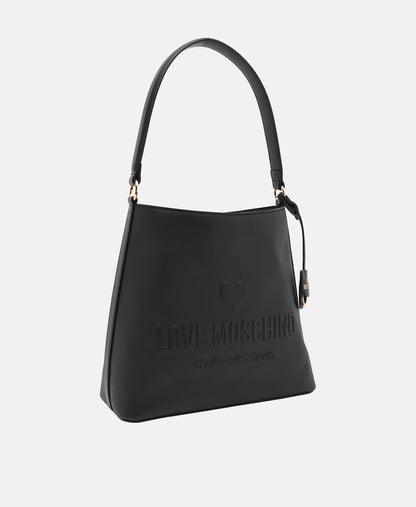 Love Moschino kožená kabelka tote Černá 1