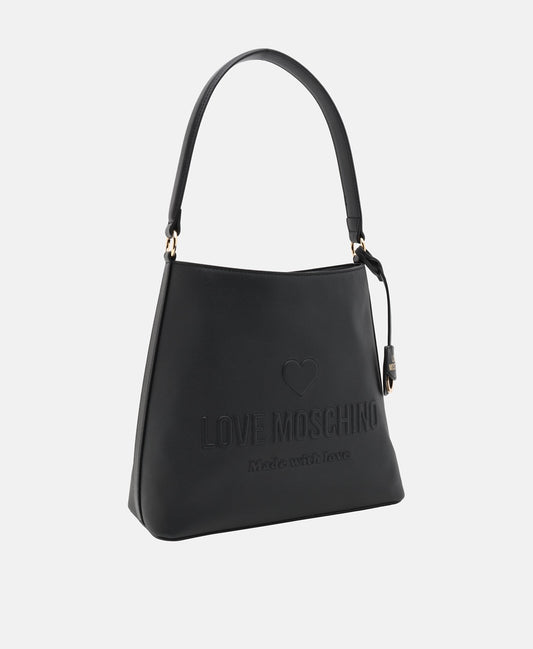 Love Moschino kožená kabelka tote Černá 1