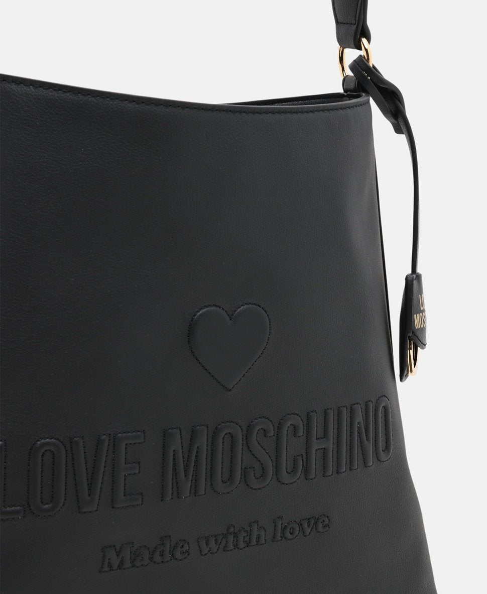 Love Moschino kožená kabelka tote Černá 2