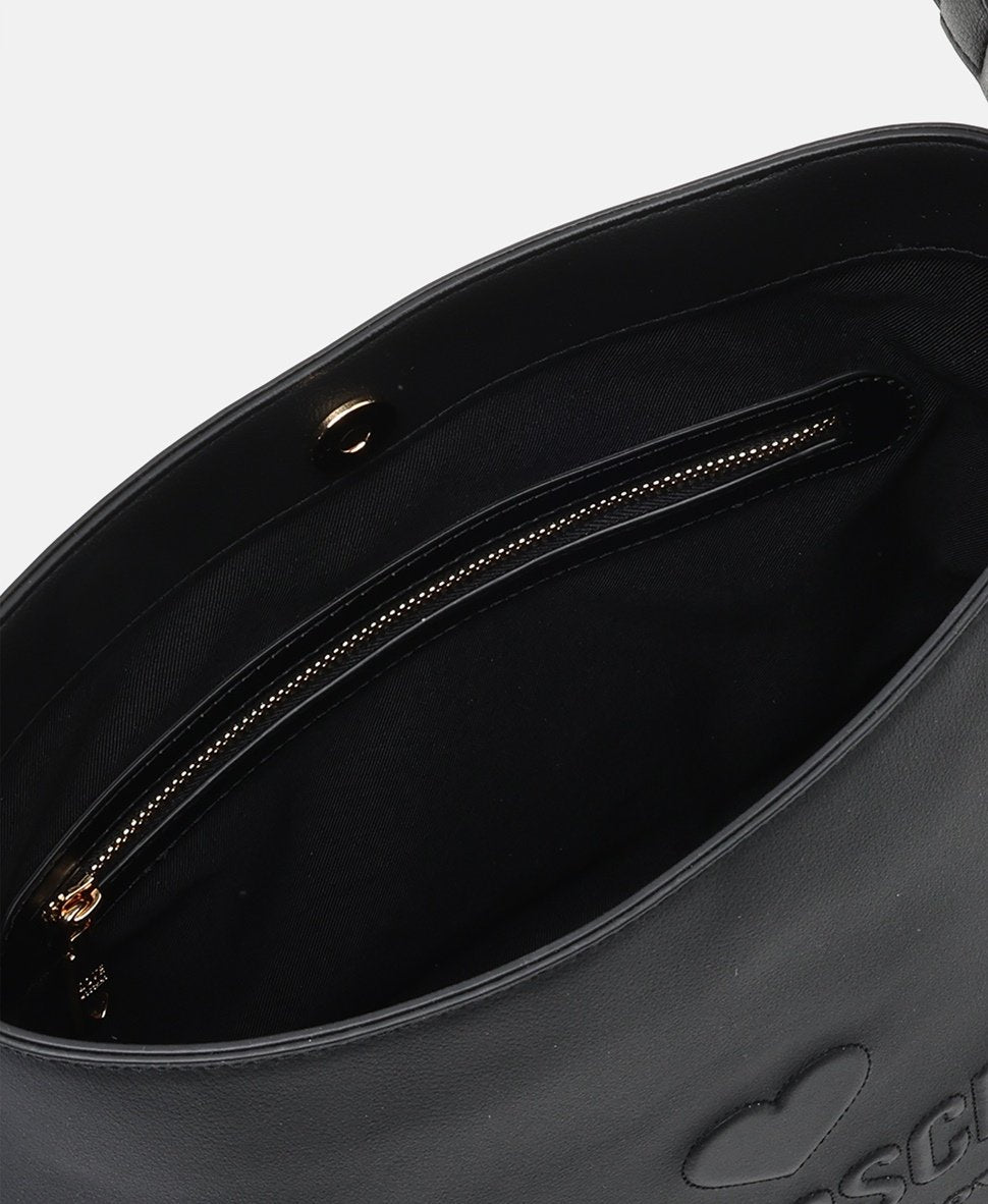 Love Moschino kožená kabelka tote Černá 3