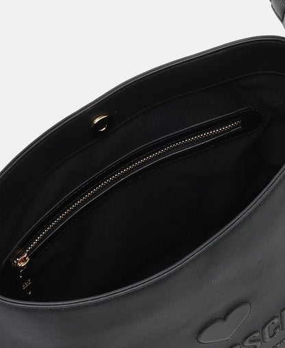 Love Moschino kožená kabelka tote Černá 3