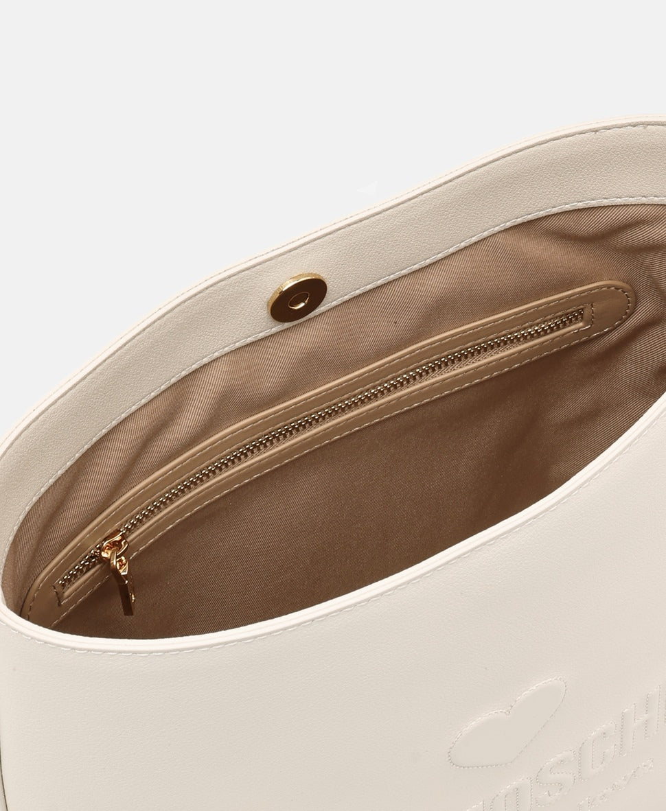 Love Moschino kožená kabelka tote Ecru 3
