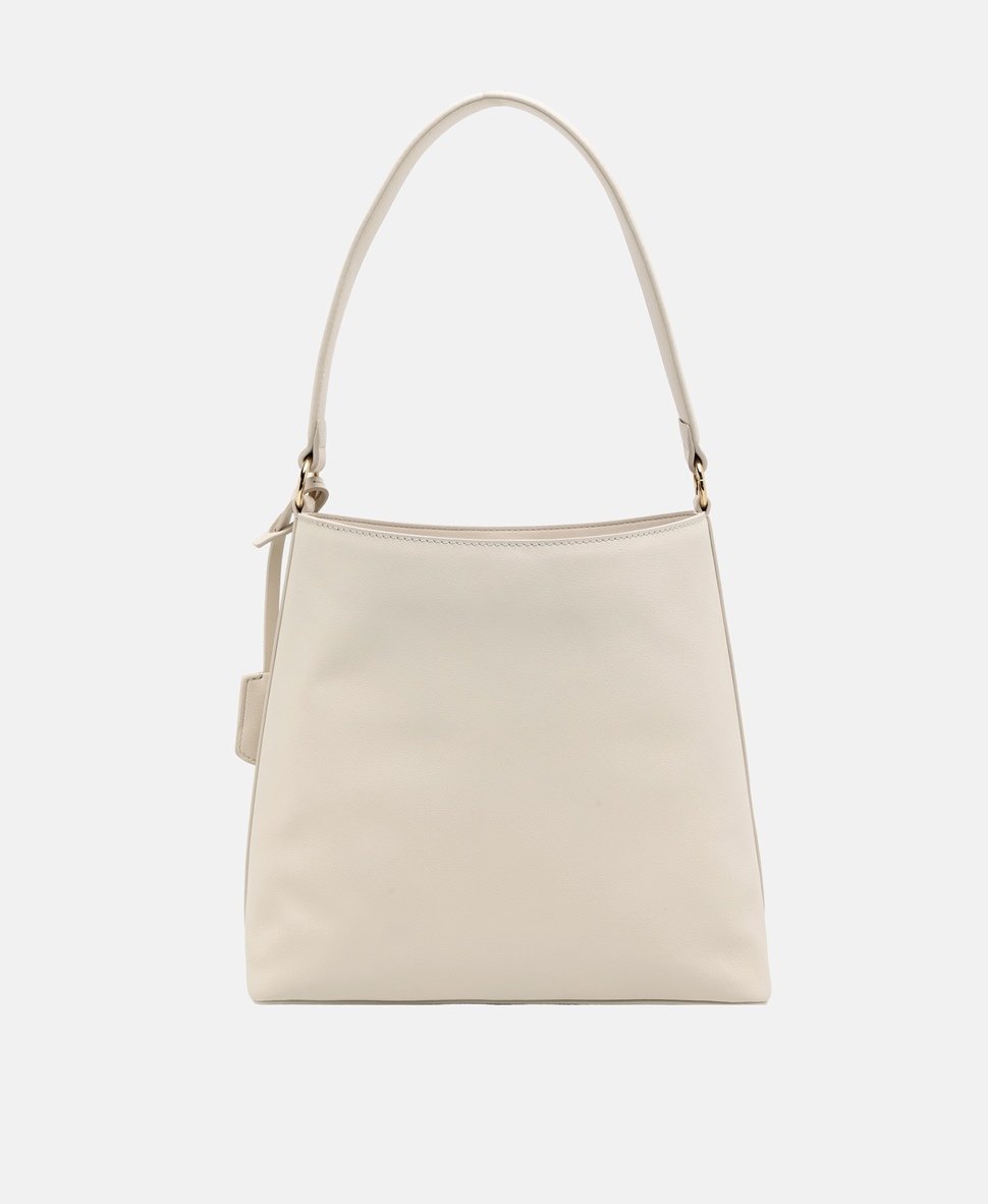 Love Moschino kožená kabelka tote Ecru 4