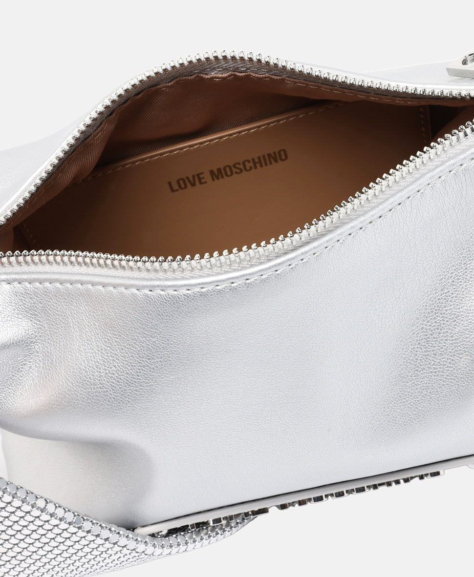Love Moschino kabelka přes rameno Stříbrná 3