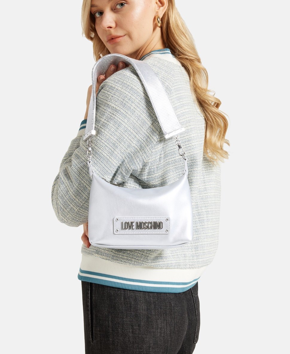 Love Moschino kabelka přes rameno Stříbrná 5