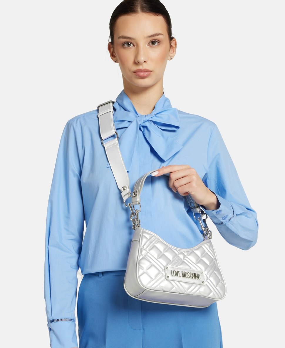 Love Moschino kabelka přes rameno Stříbrná 5