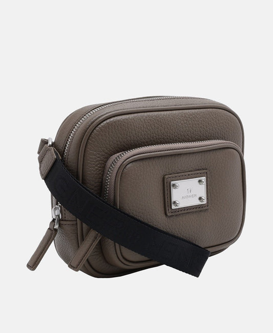 Aigner Kožená messenger taška Hnědá 1