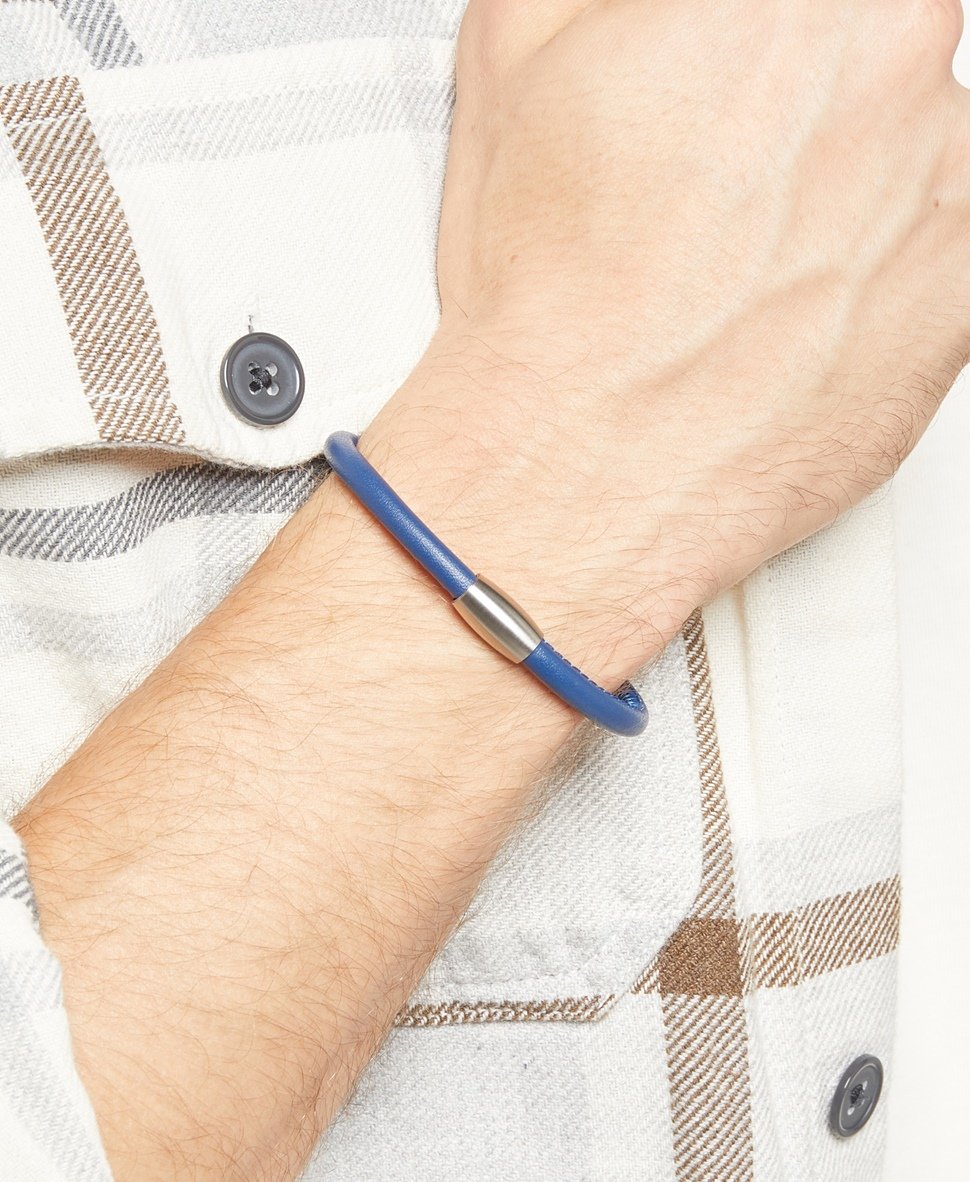 Lawrence Grey Jewelry kožený náramek Stříbrná 3
