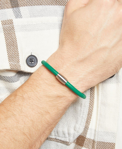 Lawrence Grey Jewelry kožený náramek Stříbrná 3