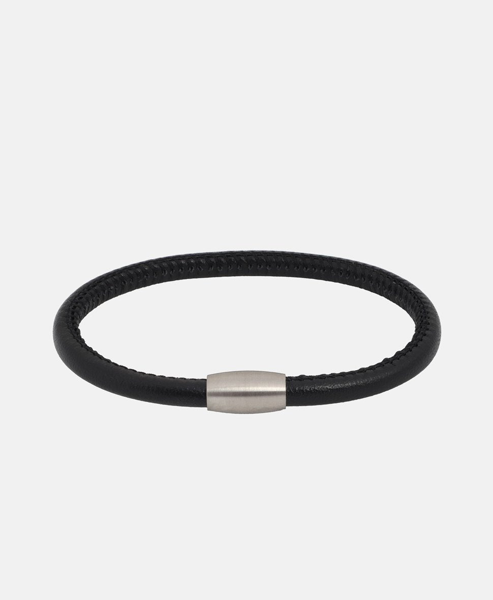 Lawrence Grey Jewelry kožený náramek Stříbrná 1