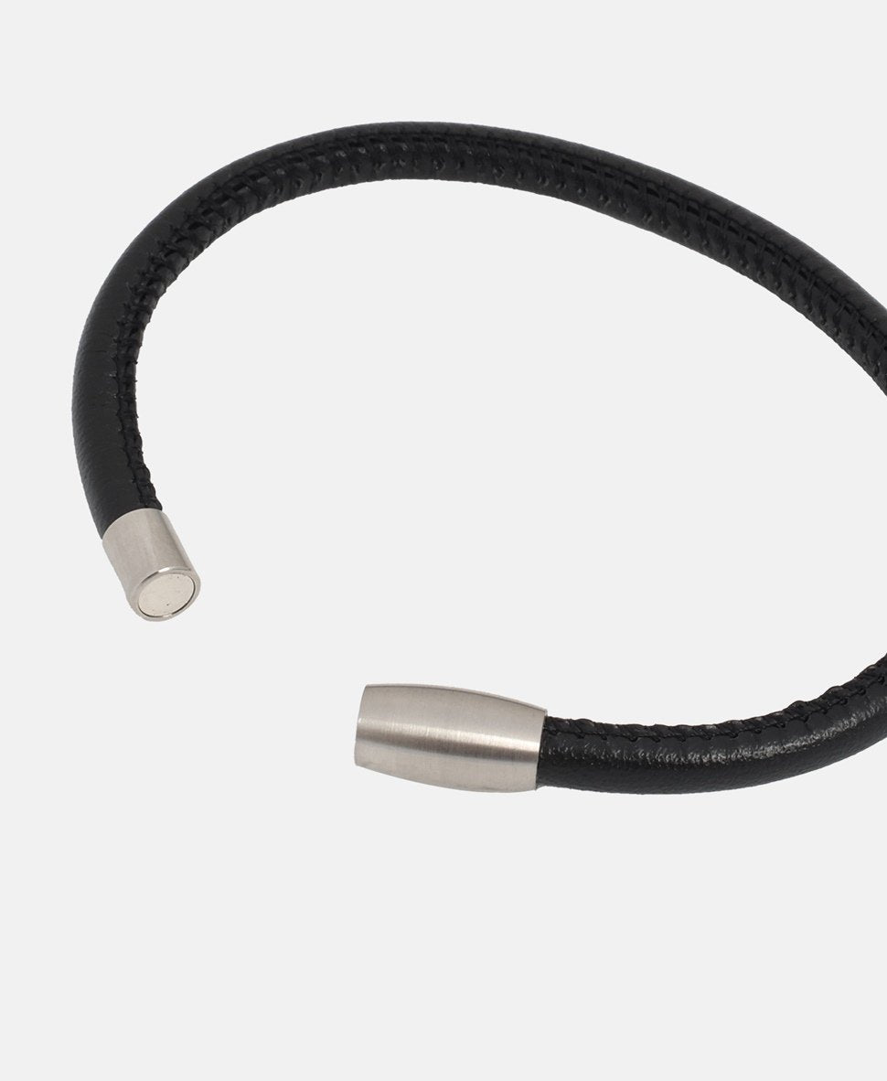 Lawrence Grey Jewelry kožený náramek Stříbrná 2