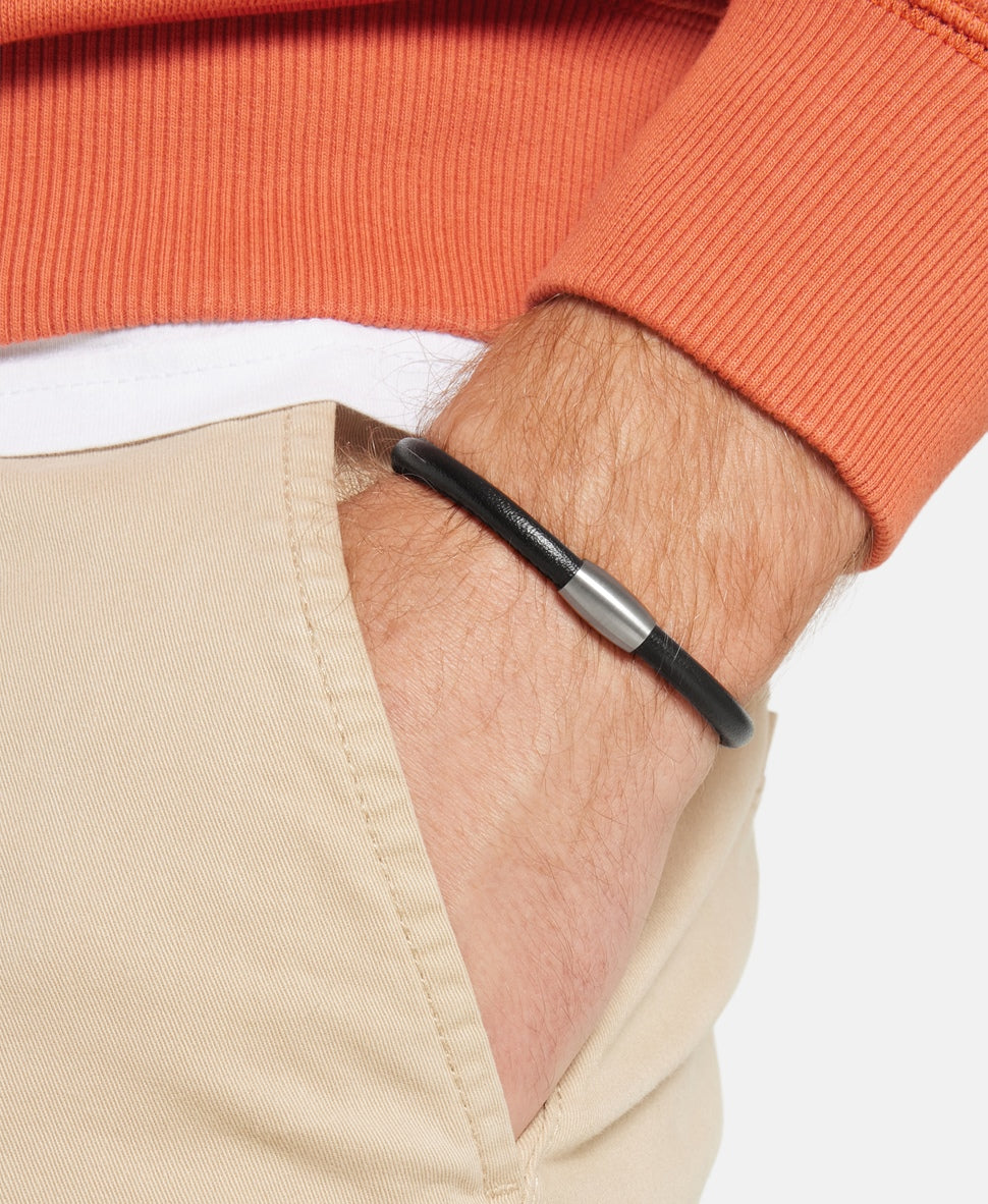 Lawrence Grey Jewelry kožený náramek Stříbrná 3