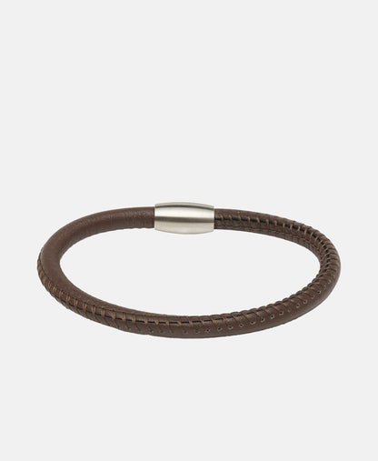 Lawrence Grey Jewelry kožený náramek Stříbrná 1
