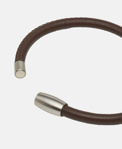 Lawrence Grey Jewelry kožený náramek Stříbrná 2