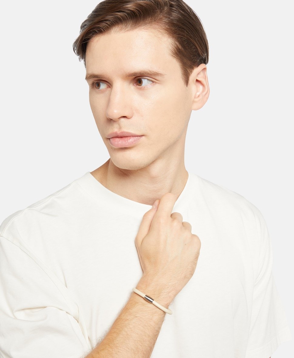 Lawrence Grey Jewelry kožený náramek Stříbrná 3