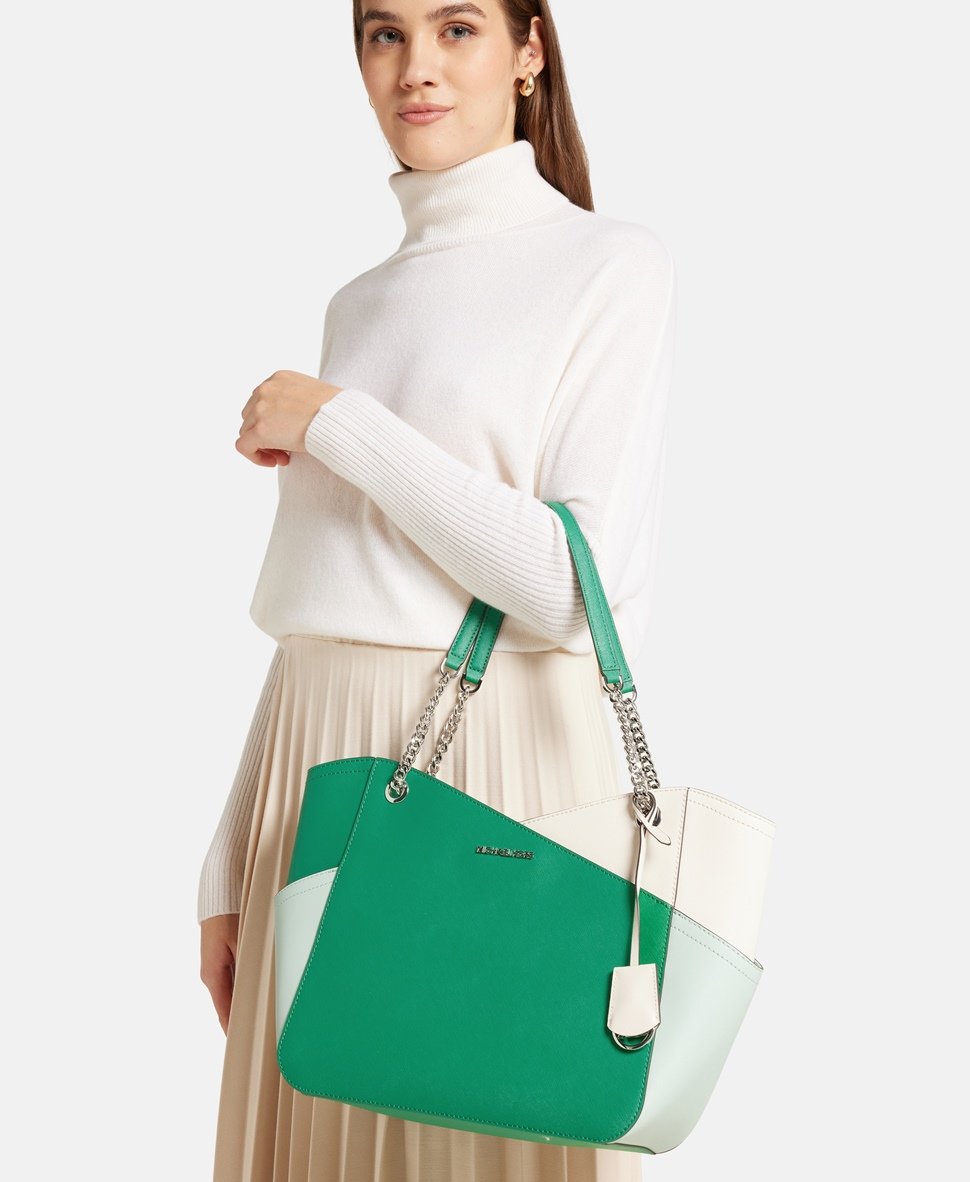 Michael Michael Kors kožená kabelka tote Zelená 5