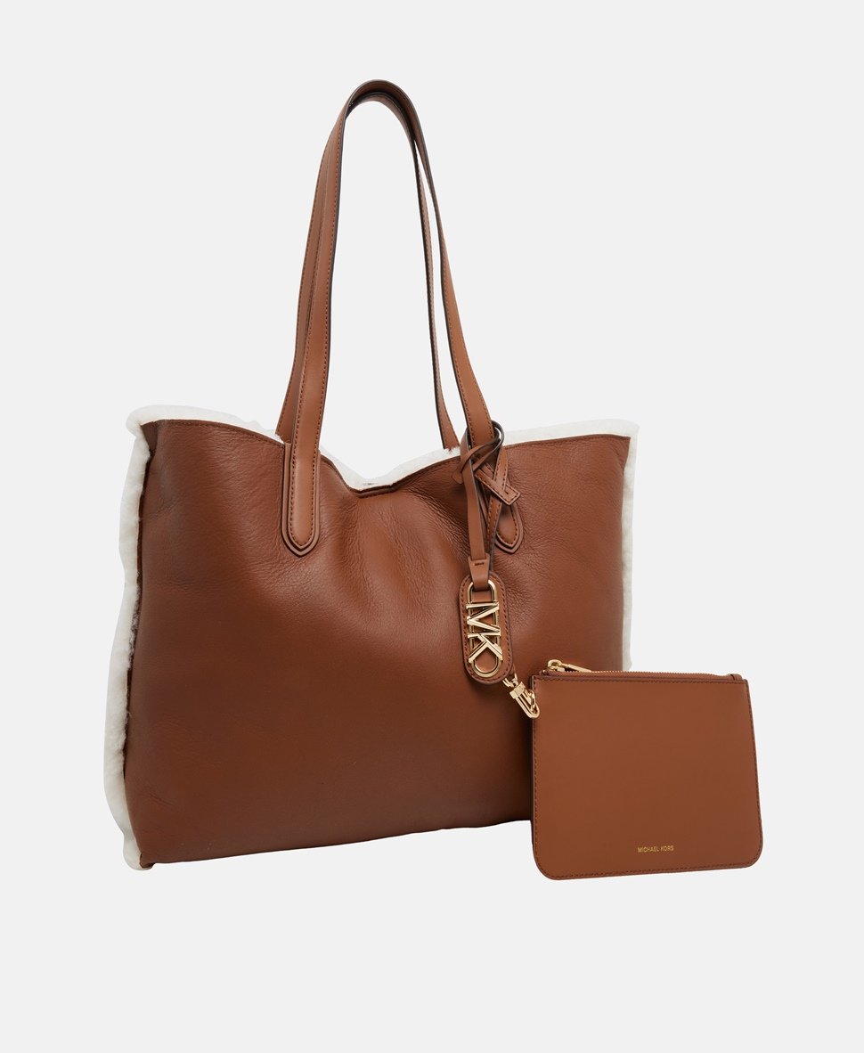 Michael Michael Kors kožená kabelka tote Jěmně béžová 2