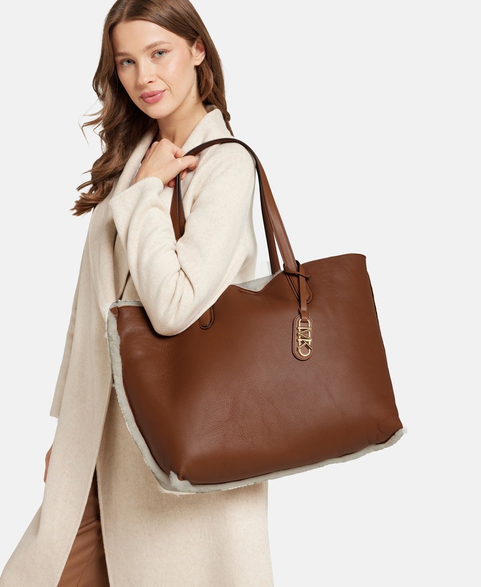 Michael Michael Kors kožená kabelka tote Jěmně béžová 5