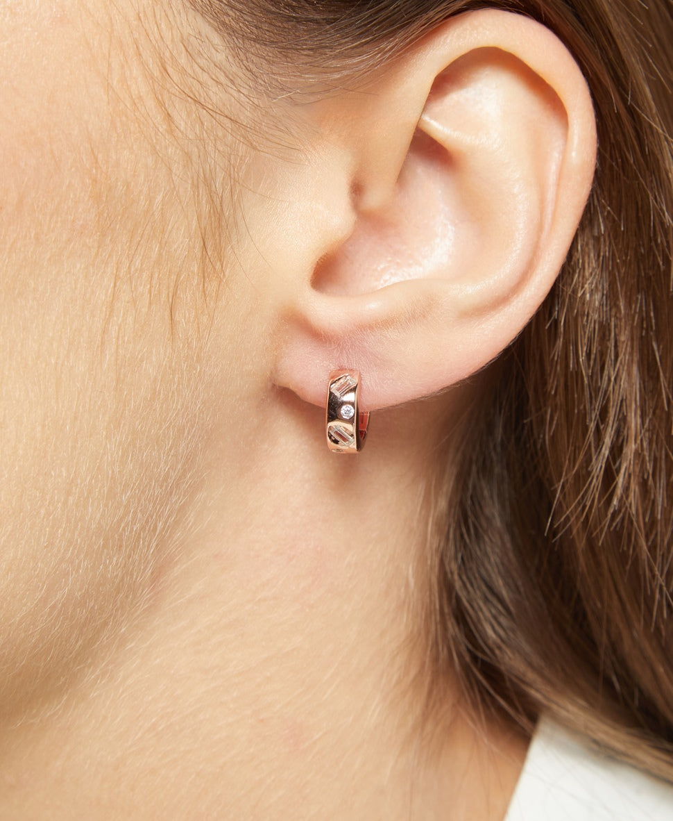 Lawrence Grey Jewelry Obručové náušnice Růžově zlatá 3