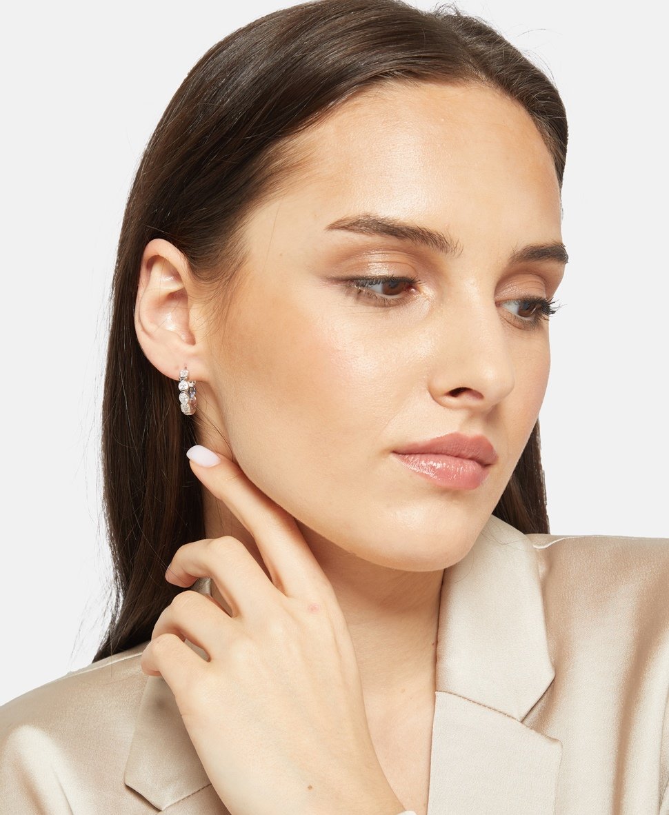 Lawrence Grey Jewelry Obručové náušnice Stříbrná 3