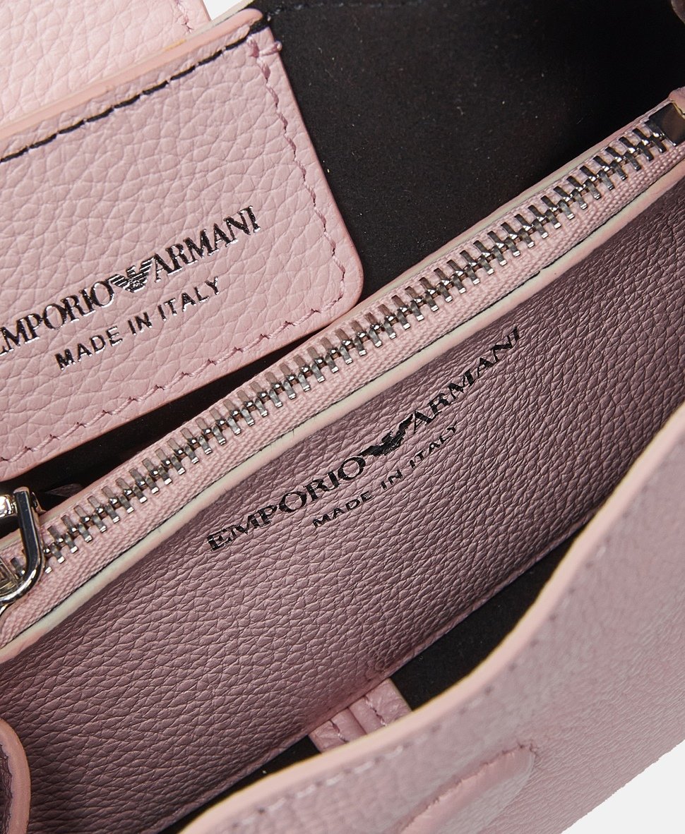 Emporio Armani Kožená kabelka přes rameno Růžová 3
