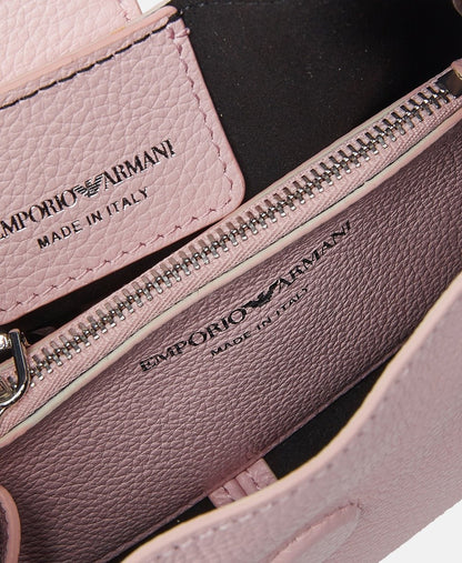 Emporio Armani Kožená kabelka přes rameno Růžová 3