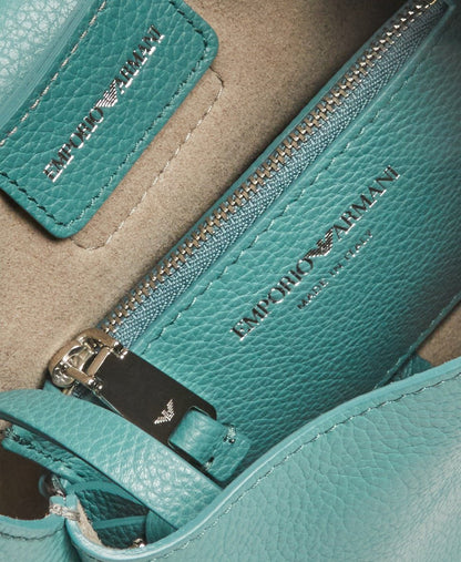 Emporio Armani Kožená kabelka přes rameno Zelená 3