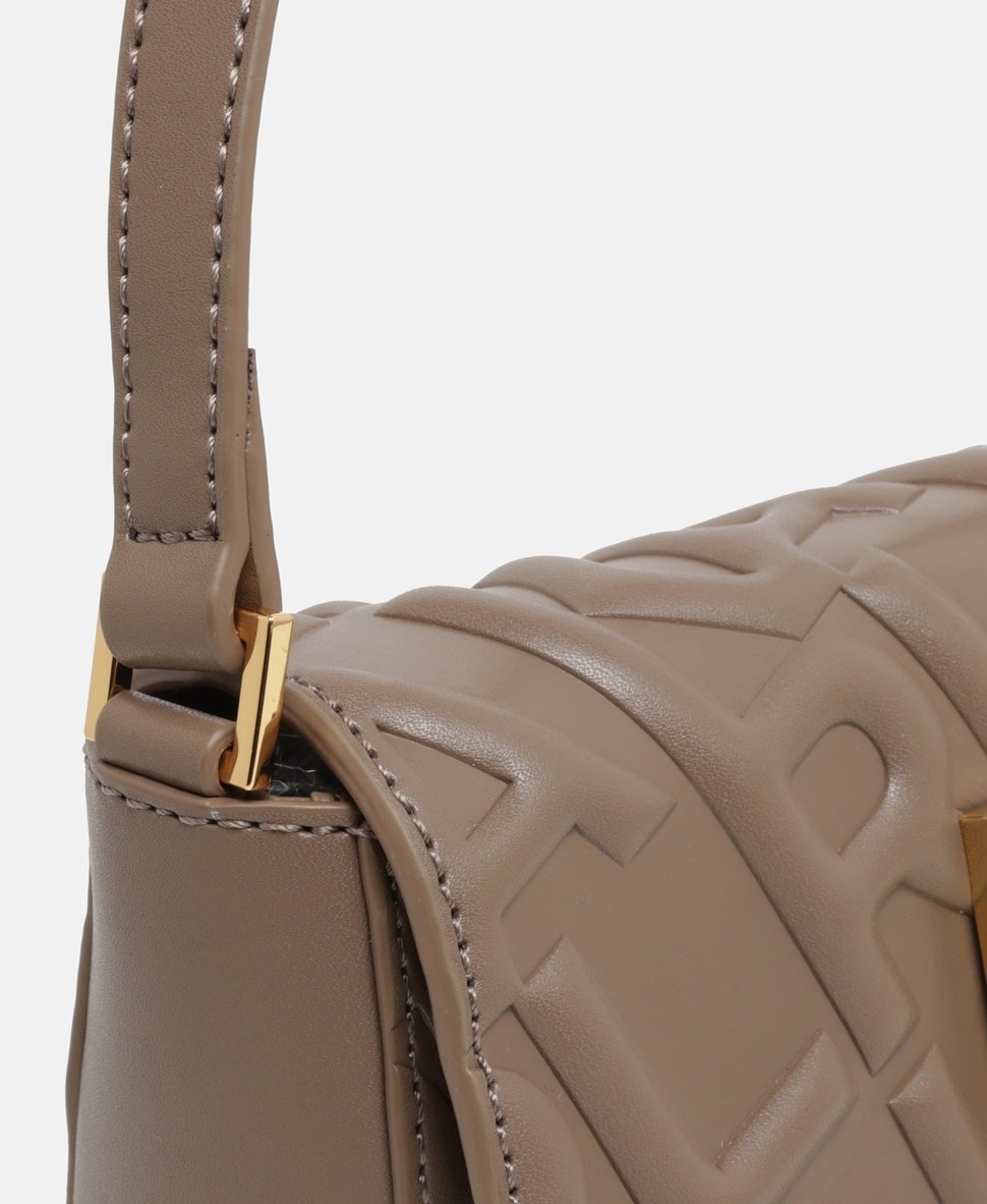 Karl Lagerfeld Kožená messenger taška Taupe 2