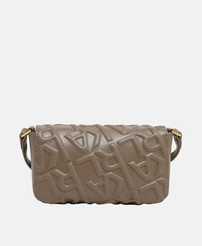 Karl Lagerfeld Kožená messenger taška Taupe 4